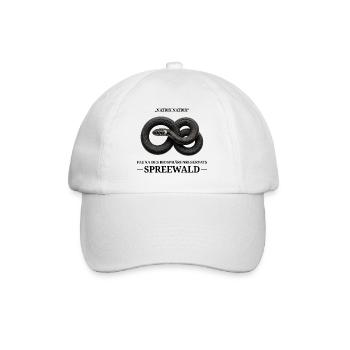 Spreewald Ringelnatter – Vintage Biologie Stil - Baseballkappe - Weiß/Weiß - Vorne
