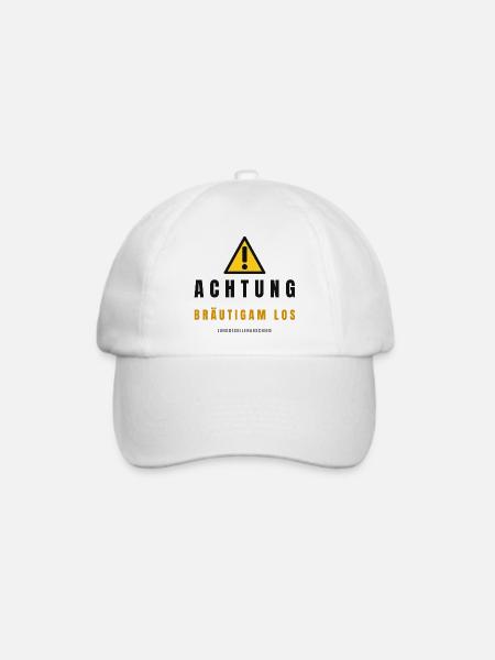 Achtung Brautpaar Junggesellenabschied - Baseballkappe - Weiß/Weiß