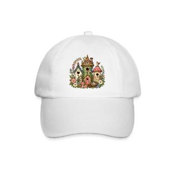 Zauberwald Vogelhäuschen Flora - Baseballkappe - Weiß/Weiß - Vorne