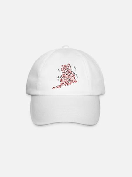 Abstrakte Katze Pinselstrich Kunst - Baseballkappe - Weiß/Weiß
