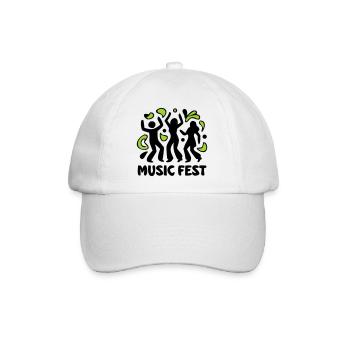 Tanzende Leute Musik Logo - Baseballkappe - Weiß/Weiß - Vorne