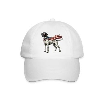 Patriotischer englischer Pointer – Pointer Papa Vogelhund - Baseballkappe - Weiß/Weiß - Vorne