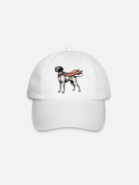Patriotischer englischer Pointer – Pointer Papa Vogelhund - Baseballkappe - Weiß/Weiß