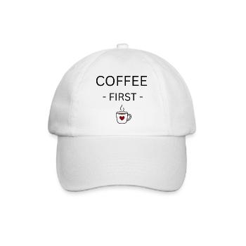 Herzbecher KaffeeLiebe - Baseballkappe - Weiß/Weiß - Vorne