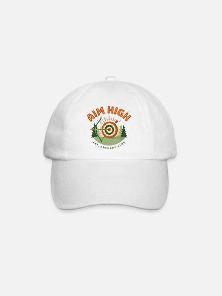 Aim High Bogenschießclub - Baseballkappe - Weiß/Weiß
