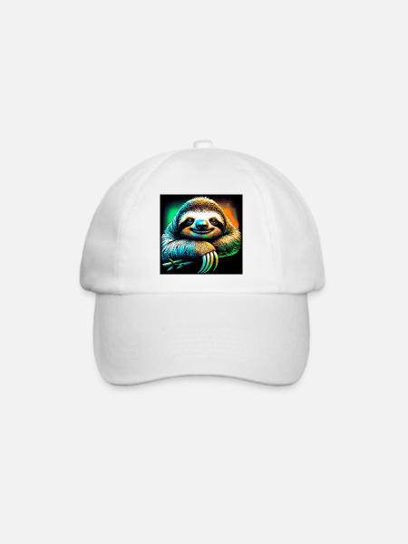 Faultier - Baseballkappe - Weiß/Weiß