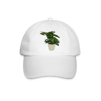 Monstera Monkey Leaf - Baseballkappe - Weiß/Weiß - Vorne