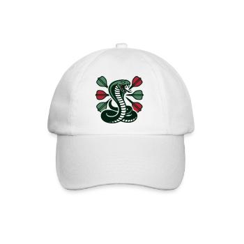 Kobra Schlange Dart Logo - Baseballkappe - Weiß/Weiß - Vorne