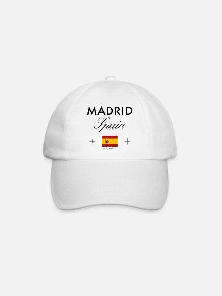 Madrid Spanien Koordinaten Reise Souvenir - Baseballkappe - Weiß/Weiß