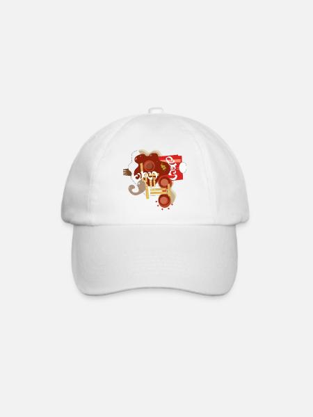 Abstrakt_Pommes - Baseballkappe - Weiß/Weiß