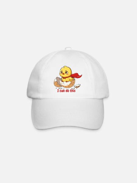 Superhelden-Chick – Ich kann das schaffen - Baseballkappe - Weiß/Weiß