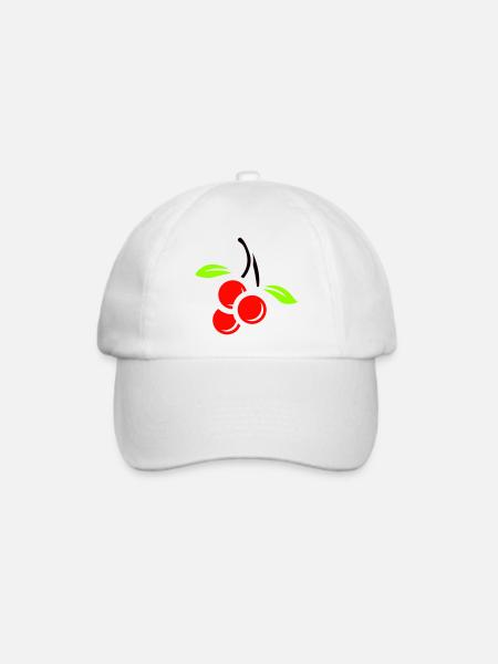 Drei Kirschen - Baseballkappe - Weiß/Weiß