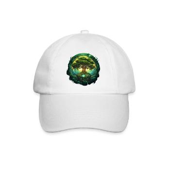 Baum des Lebens Mystisch Wikinger Design - Baseballkappe - Weiß/Weiß - Vorne