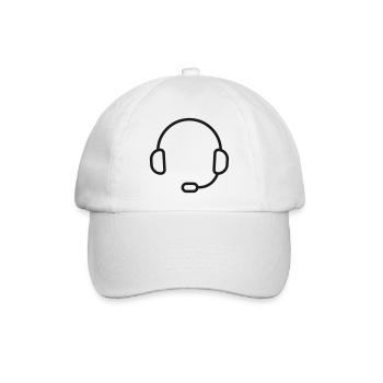 Headset Helpdesk Zeilen-Symbol - Baseballkappe - Weiß/Weiß - Vorne