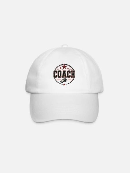 Coach - Trainer - Training - trainieren - Sport - Baseballkappe - Weiß/Weiß