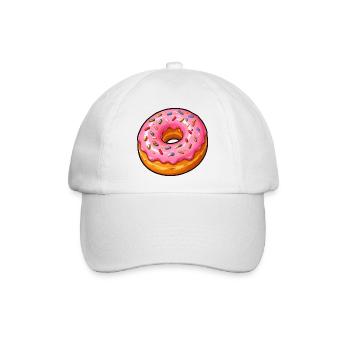 Pink Zuckerguss Donut mit Streuseln - Baseballkappe - Weiß/Weiß - Vorne
