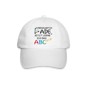 Kindergartenzeit ade, jetzt lerne ich das ABC - Baseballkappe - Weiß/Weiß - Vorne