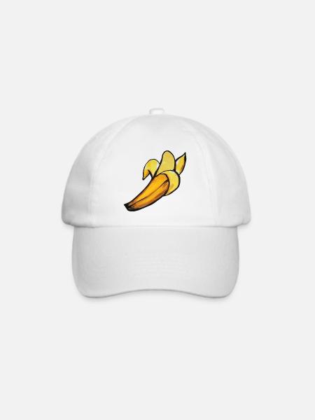 Sonnenbeschienene Bananen-Aquarellschale - Baseballkappe - Weiß/Weiß