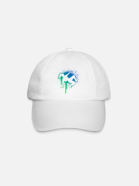 Geschenkidee für eine Breakdancerin mit Breakdance - Baseballkappe - Weiß/Weiß