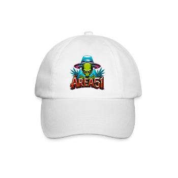 Alien Area51 Retro-Graffiti - Baseballkappe - Weiß/Weiß - Vorne
