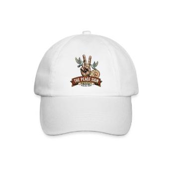 Friedenszeichen mit einer Taube - Baseballkappe - Weiß/Weiß - Vorne