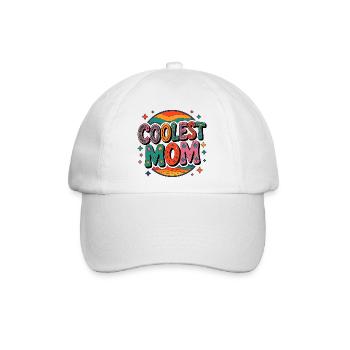 Coolste Mama Retro Regenbogen - Baseballkappe - Weiß/Weiß - Vorne