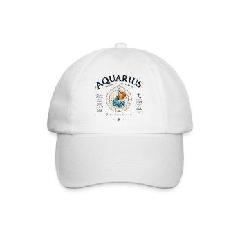 Aquarius Zodiac Astrologisches Himmlisches Horoskop - Baseballkappe - Weiß/Weiß - Vorne