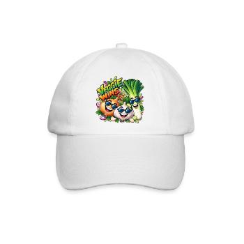 Veggie Wins: Fröhliche Gemüsefreunde - Baseballkappe - Weiß/Weiß - Vorne
