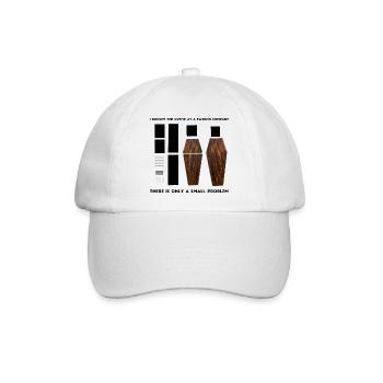 Lustiges Holzsarg-Kunstwerk - Baseballkappe - Weiß/Weiß - Vorne