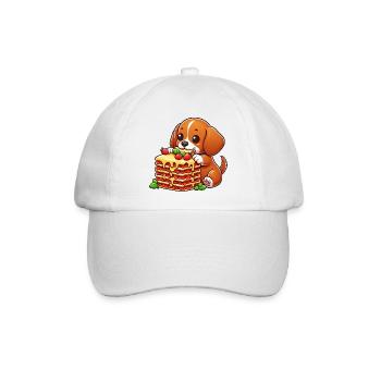 Beagle Liebt Lasagne Italienisch Hund Liebe Lasagn - Baseballkappe - Weiß/Weiß - Vorne