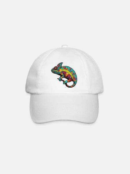 Bunt Chamäleon Muster - Baseballkappe - Weiß/Weiß