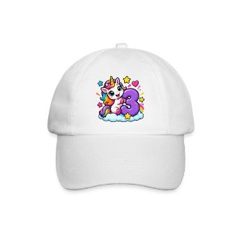 Einhorn auf Wolke Drei - Baseballkappe - Weiß/Weiß - Vorne