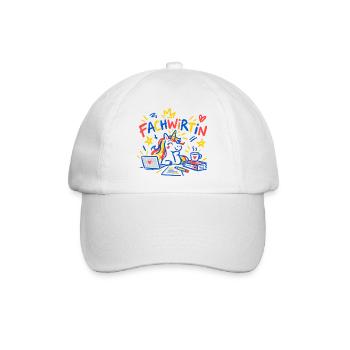 Fachwirtin Einhorn Beruf Büro Geschenk - Baseballkappe - Weiß/Weiß - Vorne