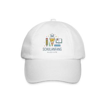 Schulanfang Motiv: Erstes Schuljahr - Baseballkappe - Weiß/Weiß - Vorne