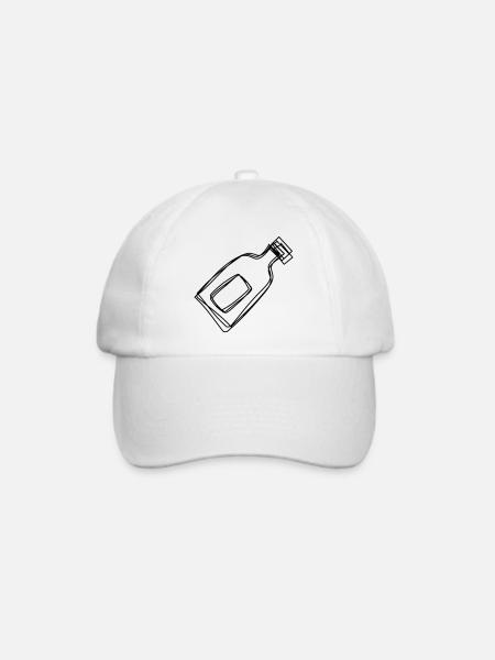 Flaschenpost handgezeichnet - Baseballkappe - Weiß/Weiß