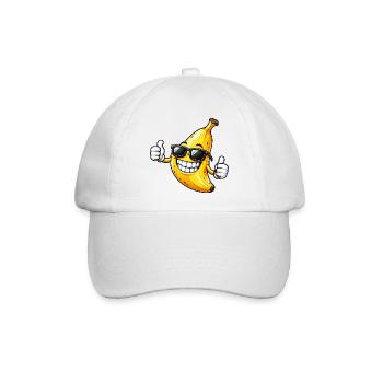 Banane mit Sonnenbrille Lustiger Sommer Spaß - Baseballkappe - Weiß/Weiß - Vorne