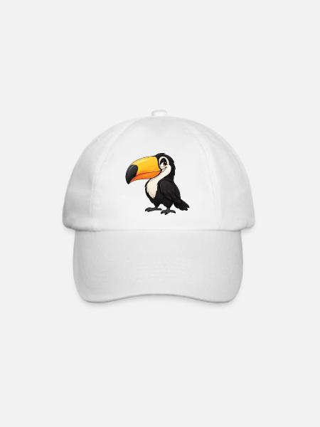 Toucan Vogel Paradiesvogel Cartoon süß - Baseballkappe - Weiß/Weiß