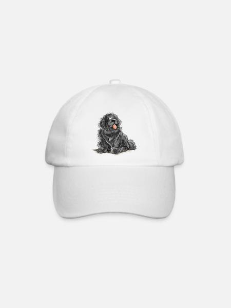 Neufundländer Hund Schwarz Newfie Hunderasse - Baseballkappe - Weiß/Weiß