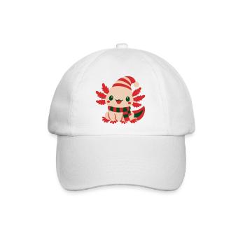 Axolotl Weihnachtsmuetze Icon - Baseballkappe - Weiß/Weiß - Vorne