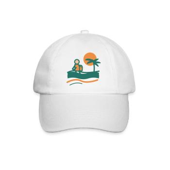Backpacker am Palmenstrand - Baseballkappe - Weiß/Weiß - Vorne
