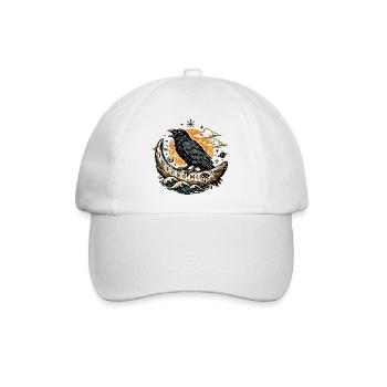 Rabenmond und Flammender Mond - Baseballkappe - Weiß/Weiß - Vorne