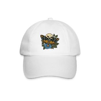 Schädelmotten-Mondblüte - Baseballkappe - Weiß/Weiß - Vorne