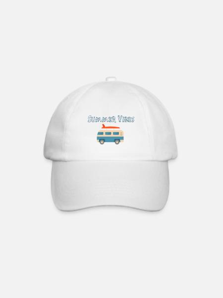 bus summer vibes - Baseballkappe - Weiß/Weiß