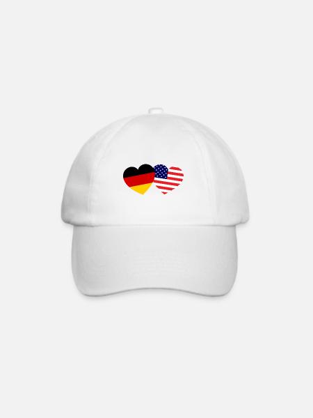 Die Deutsch Amerikanische Liebe - Baseballkappe - Weiß/Weiß