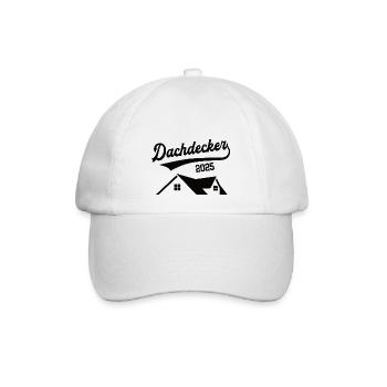 Dachdecker 2025 Beruf Dachdeckerei Lehre Lehrling - Baseballkappe - Weiß/Weiß - Vorne
