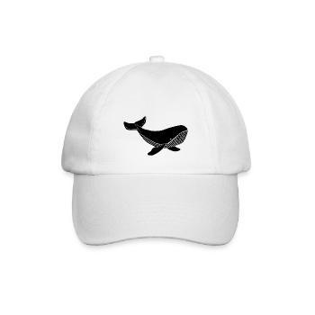 Wal schwarz - Baseballkappe - Weiß/Weiß - Vorne
