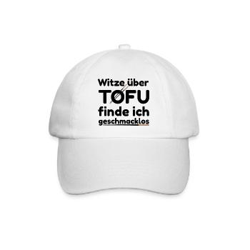 tofu anti vegan vegetarisch fleischesser Geschenk - Baseballkappe - Weiß/Weiß - Vorne