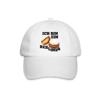 Ich bin ein Berliner - Baseballkappe - Weiß/Weiß - Vorne