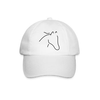 Pferd minimal - Baseballkappe - Weiß/Weiß - Vorne