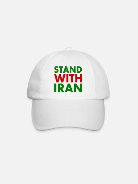 Stand with iran - Baseballkappe - Weiß/Weiß